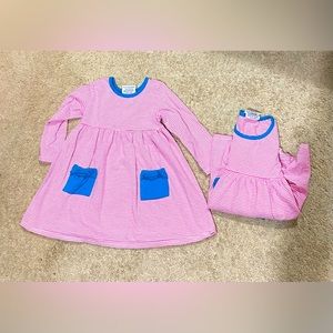 Jellybean pink & teal dress